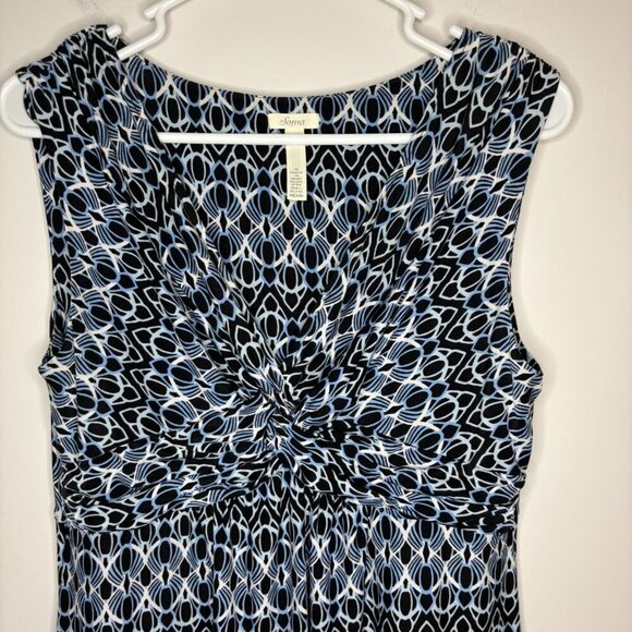 SOMA V-Neck Sleeveless Faux Tie Dress Womans M Black Blue Stretch - Picture 4 of 5